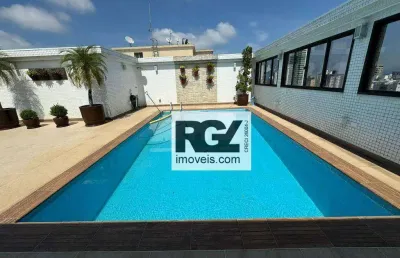 Cobertura à venda, 540 m² por r$ 4.400.000,00 - ponta da praia - santos/sp