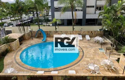 Apartamento frente mar área útil 265 m² com 3 dormitórios (1 suíte) - venda por r$ 2.360.000 ou aluguel por r$ 9.850/mês - aparecida - santos/sp