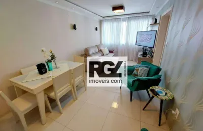 Apartamento reformado com 2 dormitórios à venda, 72 m² por r$ 580.000 - centro - são vicente/sp
