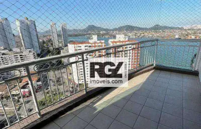 Apartamento com 3 dormitórios para alugar, 199 m² por r$ 15.000,02/mês - ponta da praia - santos/sp