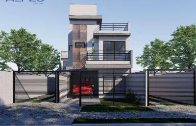 Sobrado com terraço à venda, 112 m² por r$ 749.000 - xaxim - curitiba/pr
