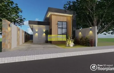 Casa terrea à venda fino acabamento e arquitetura moderna , 3 dormitorios 1 suite, 2 vagas, residen