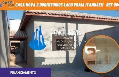 Casa nova 2 dormitórios lado praia financiamento bancário  itanhaém