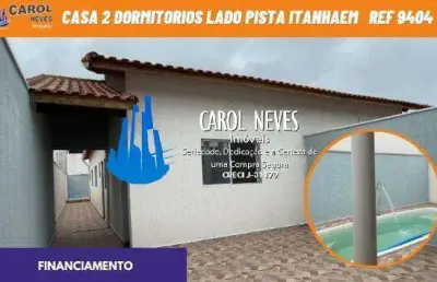 Casa nova 2 dormitórios 1 suíte lado pista financiamento bancário itanhaém