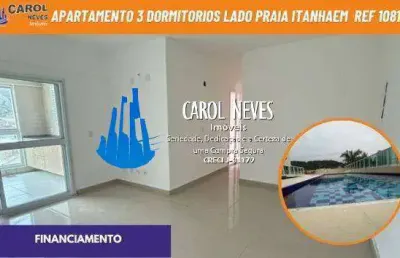Apartamento 3 dormitórios financiamento bancário praia do sonho itanhaém
