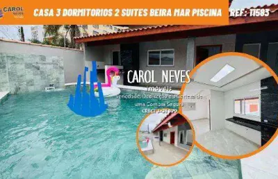 Casa 3 dormitorios 2 suites beira mar piscina mongagua