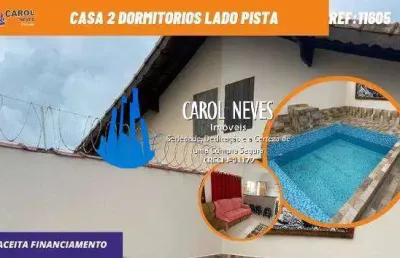 Casa 2 dormitorios lado pista financiamento bancario mongagua