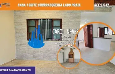 Casa 1 suite churrasqueria lado praia financiamento bancario praia grande