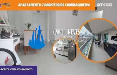 Apartamento 2 dormitorios churrasqueira porteira fechada praia grande