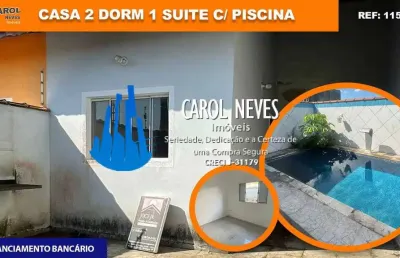 Casa 2 dormitorios suite lado praia  itanhaem entrada 150 mil + parcelas