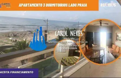 Apartamento 3 dormitorios lado praia financiamento centro de mongagua