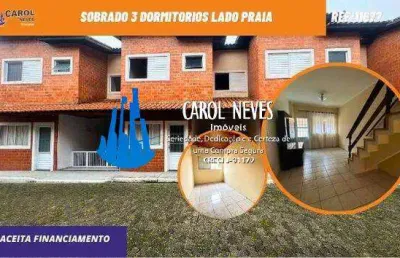 Sobrado 3 dormitorios lado praia financiamento bancario mongagua