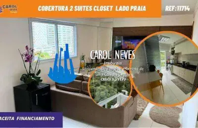 Cobertura 2 suites closet lado praia financiamento bancario praia grande