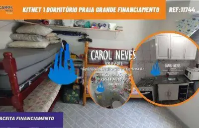Kitnet 1 dormitorio lado praia financiamento bancario praia grande