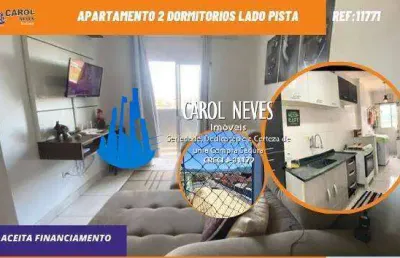 Apartamento 2 dormitorios lado pista financiamento bancario mongagua