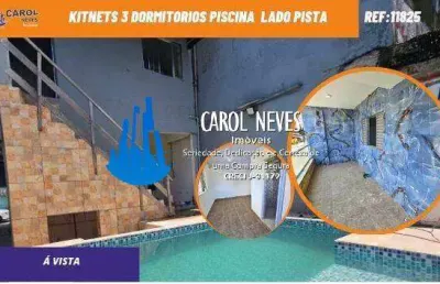 Kitnets 3 dormitorios piscina churrasqueira lado pista a vista mongagua