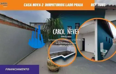 Casa 2 dormitorios piscina financiamento bancario lado praia itanhaem