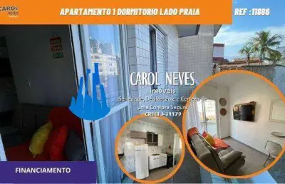 Apartamento 1 dormitorio lado praia financiamento praia grande