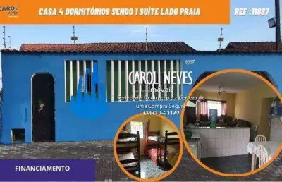 Casa 4 dormitorios 1 suite lado praia financiamento bancario mongagua