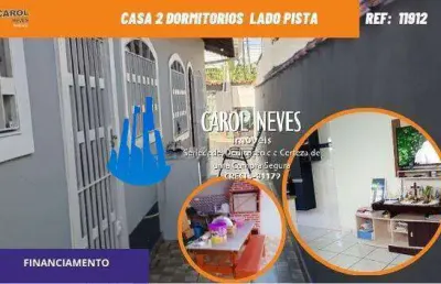 Casa 2 dormitorios lado pista financiamento itanhaem