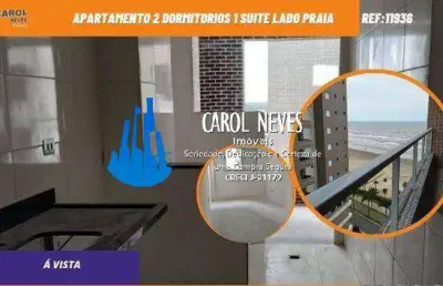 Apartamento 2 dormitorios 1 suite lado praia a vista praia grande