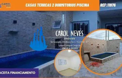Casas terreas 2 dormitorios piscina financiamento bancario mongagua