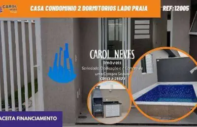 Casa condominio 2 dormitorios lado praia financiamento itanhaem