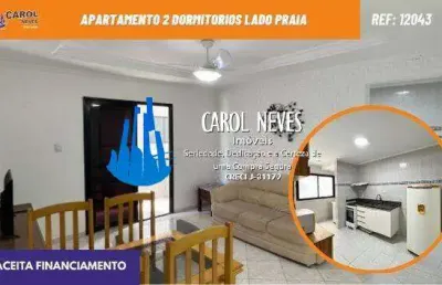 Apartamento 2 dormitorios lado praia financiamento bancario praia grande