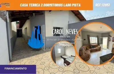 Casa terrea 2 dormitorios lado pista financiamento bancario mongagua