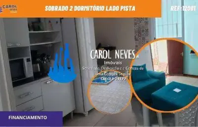 Sobrado 2 dormitorios piscina lado pista financiamento mongagua