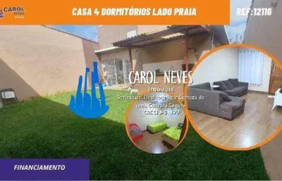 Casa 4 dormitorios lado praia financiamento bancario itanhaem