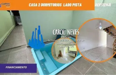 Casa sobrado 2 dormitorios suite lado pista financiamento mongagua