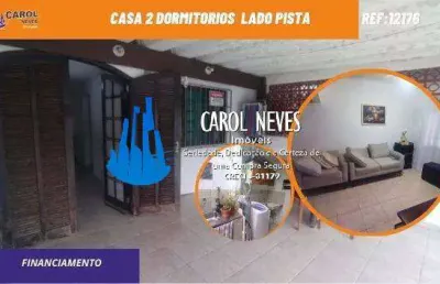 Casa 2 dormitorios lado pista financiamento mongagua