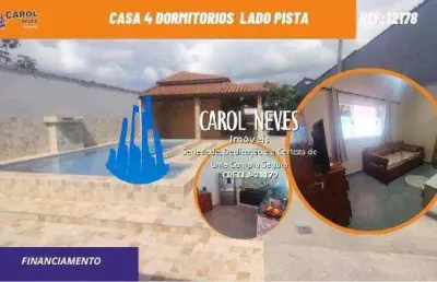 Casa 5 dormitorios piscina lado pista financiamento mongagua
