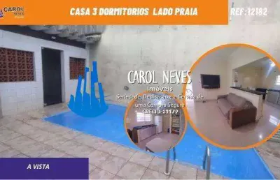 Casa 3 dormitorios piscina lado praia a vista mongagua