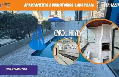 Apartamento 2 dormitorios suite lado praia financiamento praia grande