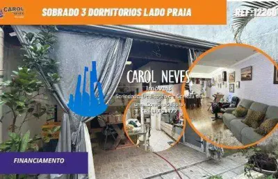 Sobrado 3 dormitorios suites lado praia financiamento praia grande