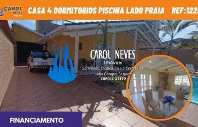 Casa 4 dormitorios piscina + edicúla lado praia financiamento bancario