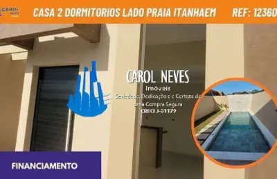 Casa 2 dormitorios lado praia financiamento bancario itanhaem