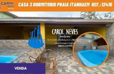 Casa venda 3 dormitorios piscina lado praia financiamento itanhaem