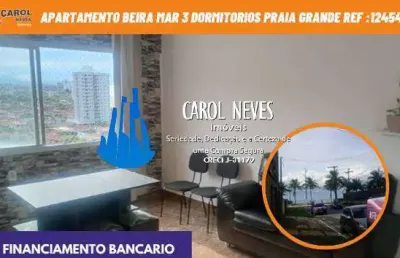 Apartamento 3 dormitorios beira mar financiamento bancario praia grande