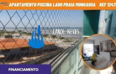 Apartamento 2 dormitorios 1 suite piscina lado praia financiamento mongagua