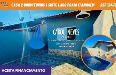 Casa 2 dormitorios 1 suite lado praia financiamento itanhaem