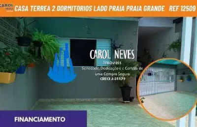 Casa 2 dormitorios lado praia financiamento praia grande