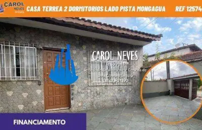 Casa 2 dormitorios churrasqueira lado pista financiamento mongagua