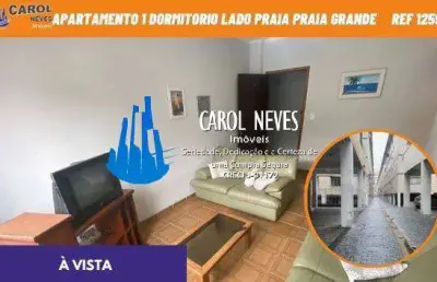 Apartamento 1 dormitorio mobiliado lado praia a vista praia grande