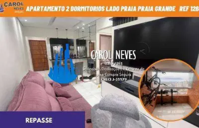 Apartamento 2 dormitoiros 1 suite piscina lado praia repasse praia grande