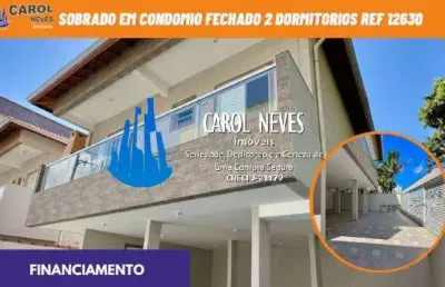 Sobrado condominio fechado 2 dormitorios financiamento praia grande