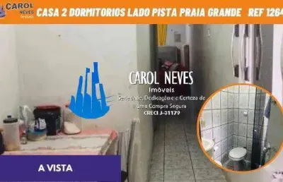 Casa 2 dormitorios 1 suite lado pista à vista praia grande