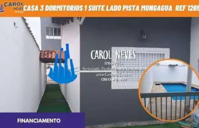 Casa 3 dormitorios 1 suite piscina lado pista financiamento mongagua